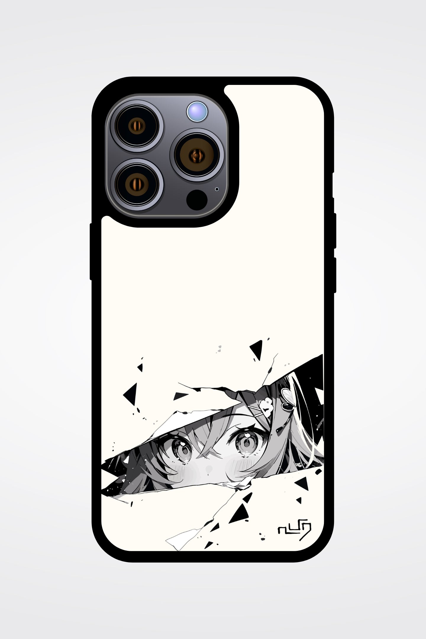 Monochrome Manga Drip Gaze iPhone Case