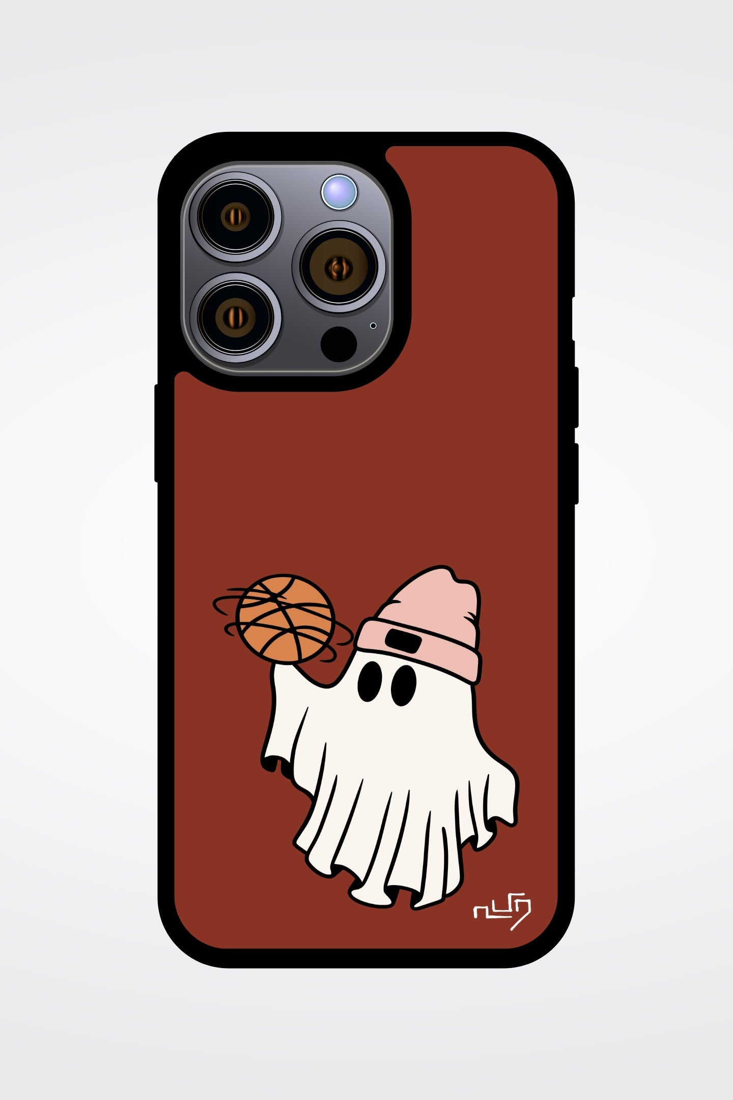 Ghostly Hoopster in Basketball Court iPhone Case - Veesheh