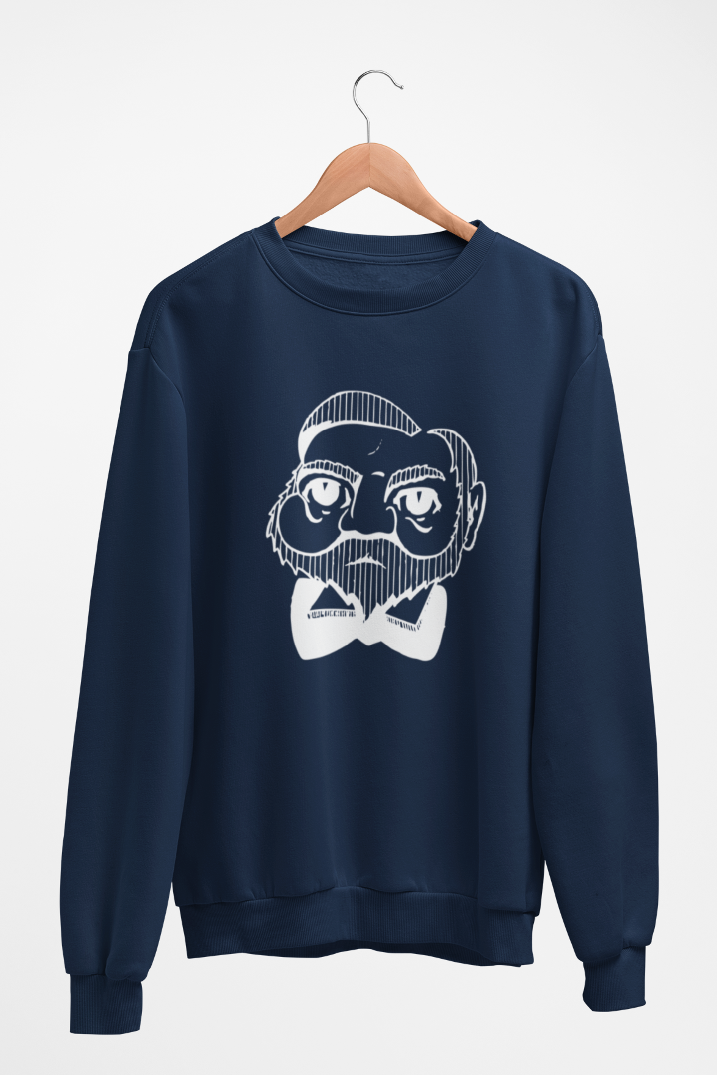 Bearded Marvel Sweatshirt – Unisex Bold Portrait Graphic Crewneck, Cozy Art-Inspired Gift