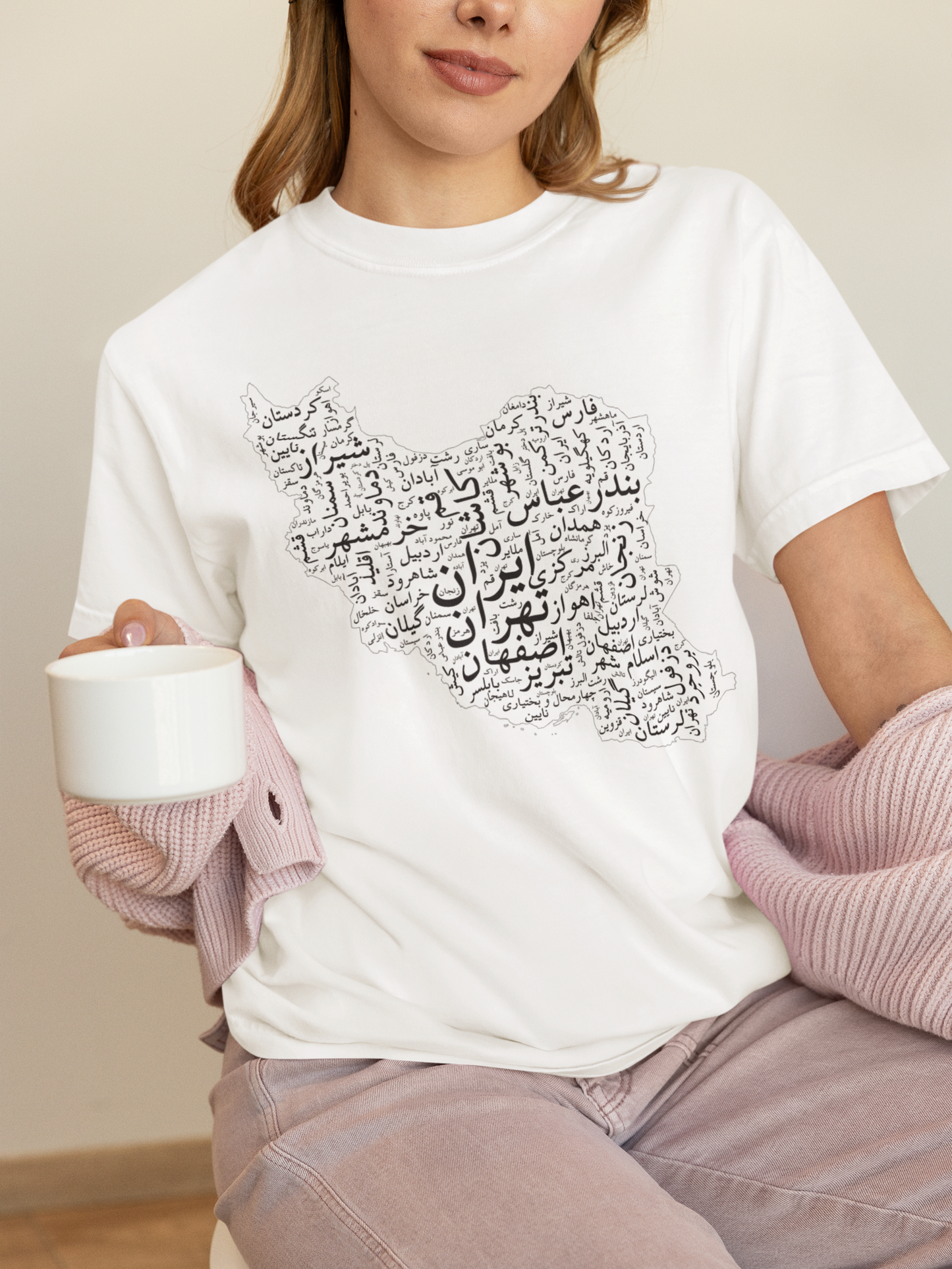 Retro Iran Cities Map T-Shirt – Unisex Vintage Persian Graphic Tee, Cultural Heritage Gift