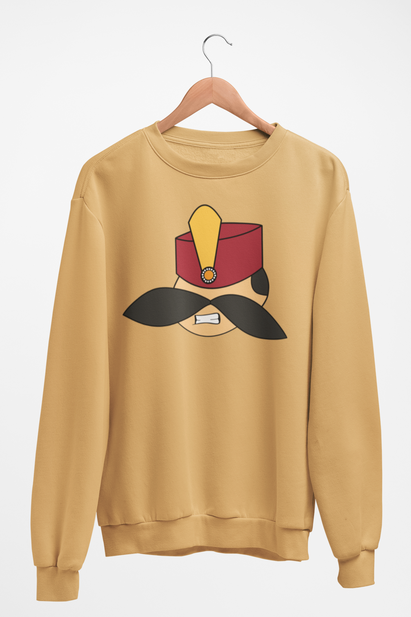 King Naser Sweatshirt – Unisex Persian Royalty Portrait Graphic Crewneck, Cozy Cultural Gift