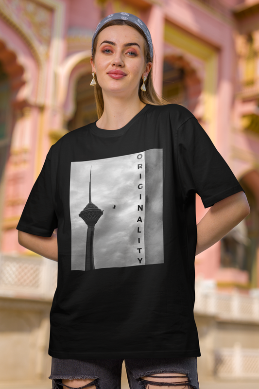 Unisex soft ring-spun cotton T-shirt with Milad Tower graphic – Veesheh