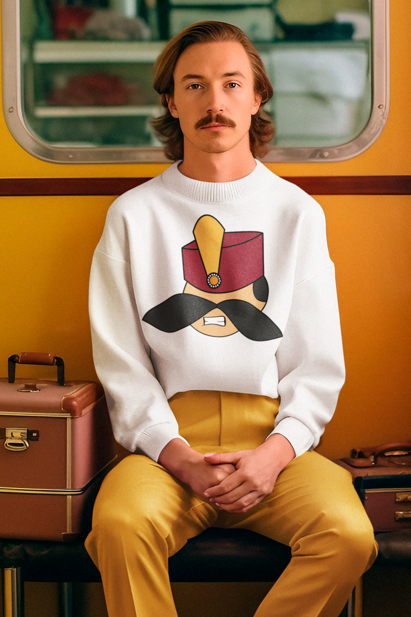 King Naser Sweatshirt – Unisex Persian Royalty Portrait Graphic Crewneck, Cozy Cultural Gift