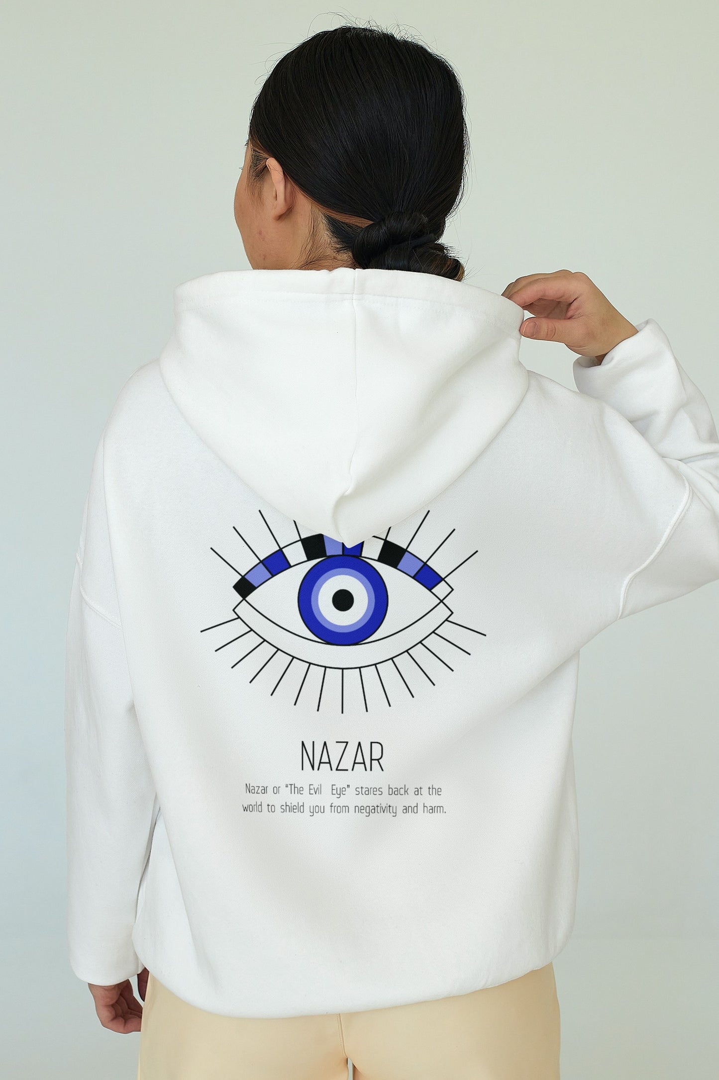 Nazar Shield Hoodie – Unisex Evil Eye Protection Graphic Pullover, Cozy Cultural Streetwear