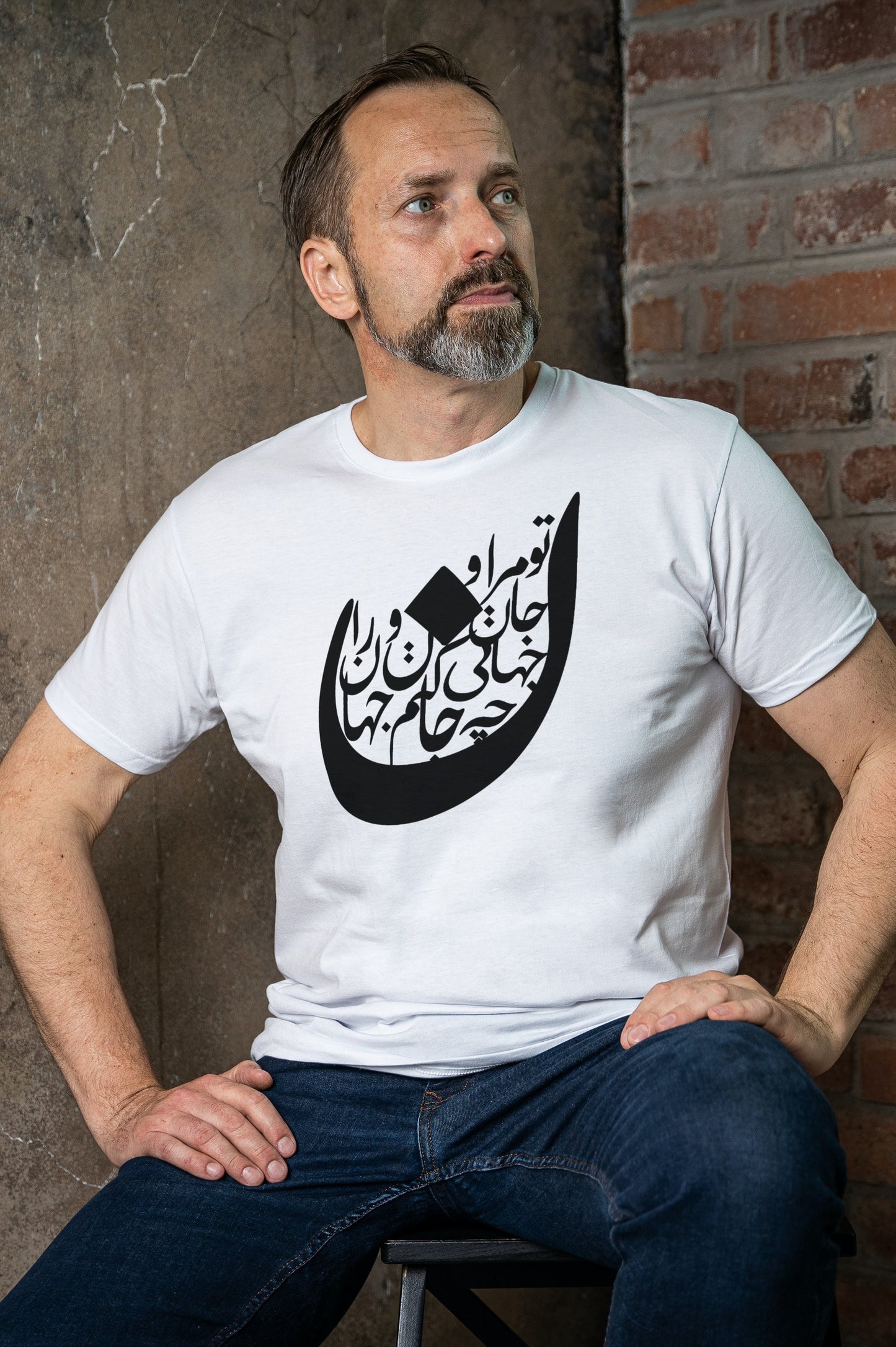Noon Persian Poem T-Shirt – Unisex Farsi Calligraphy “Soul & World” Tee