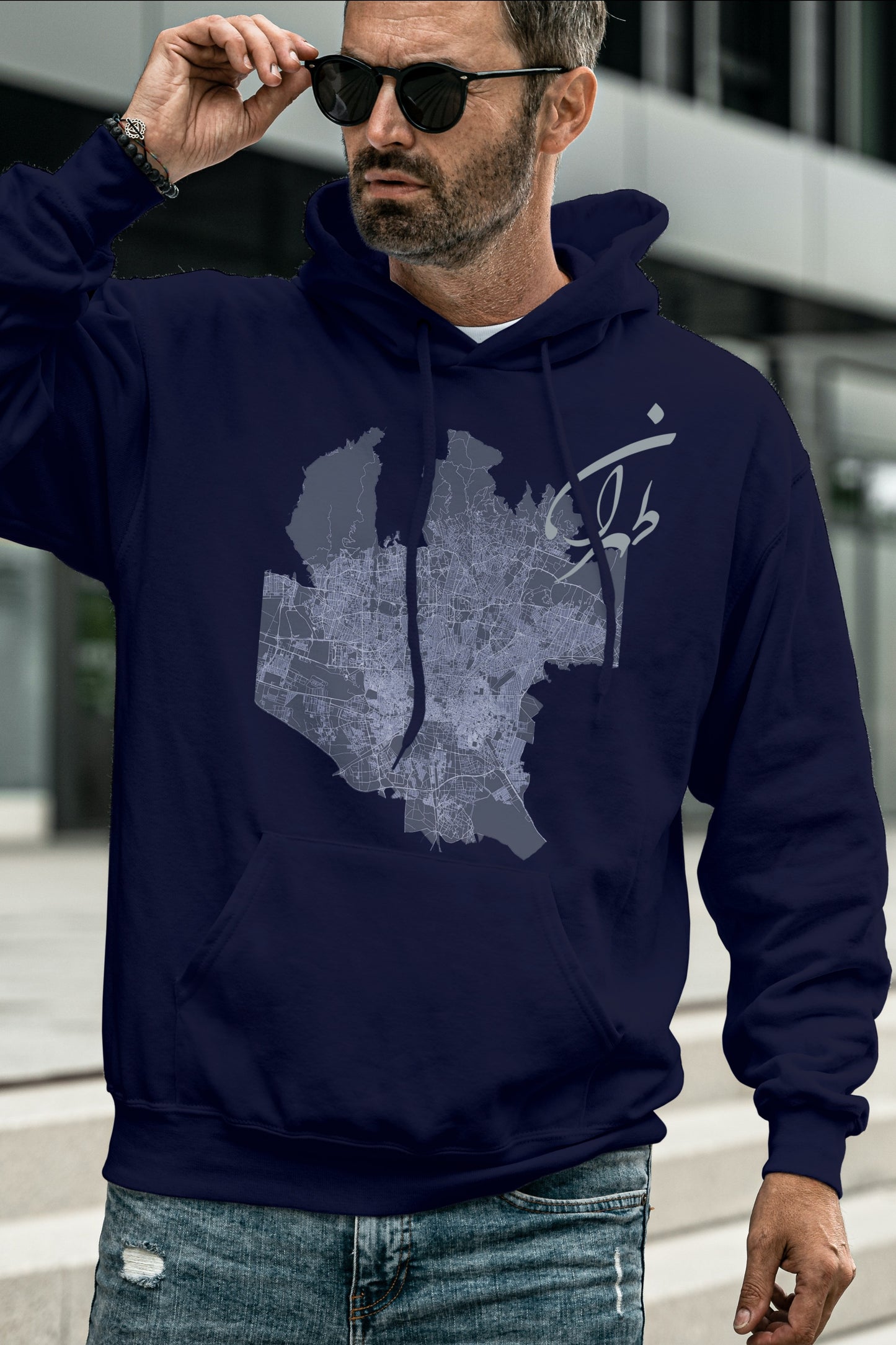 Tehran Area Map Hoodie – Unisex Persian City Street Map Pullover