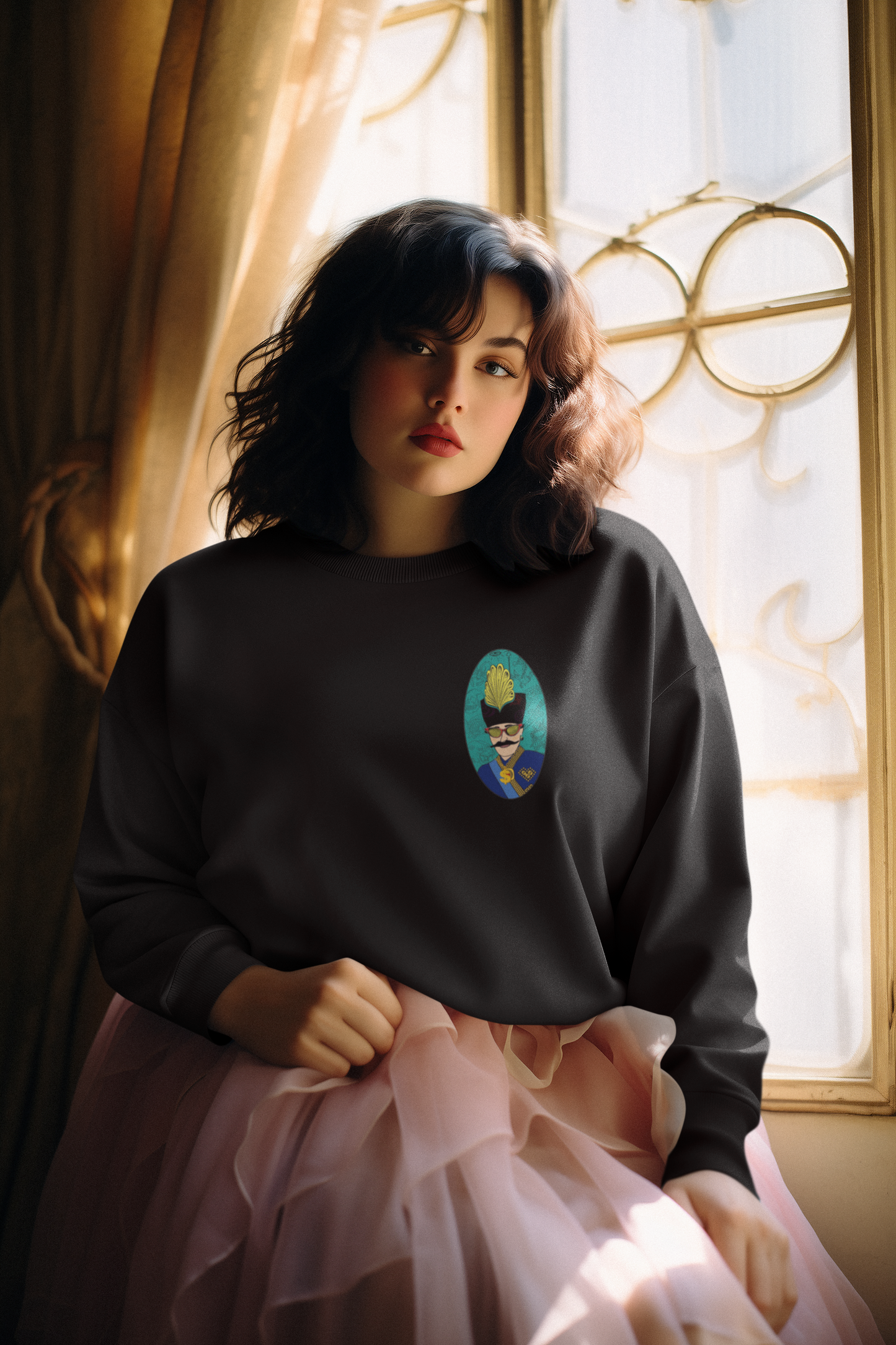 Royal Qajar Sweatshirt – Persian Heritage Graphic Crewneck