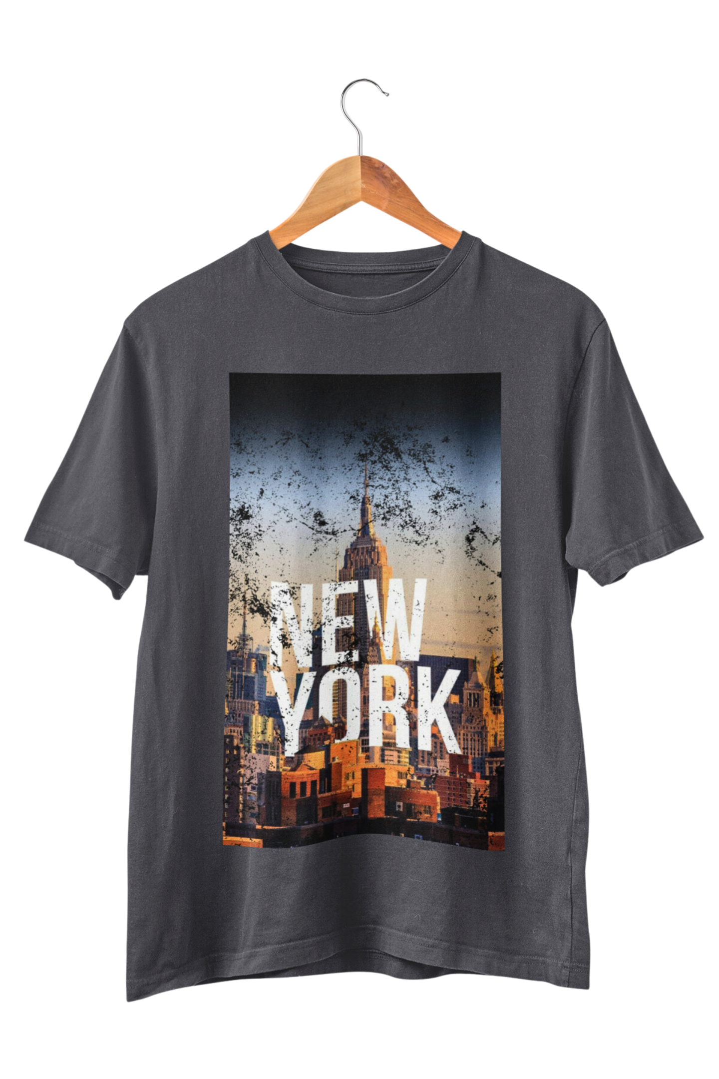 Close-up of New York Wand erlust print on ring-spun cotton tee – Veesheh