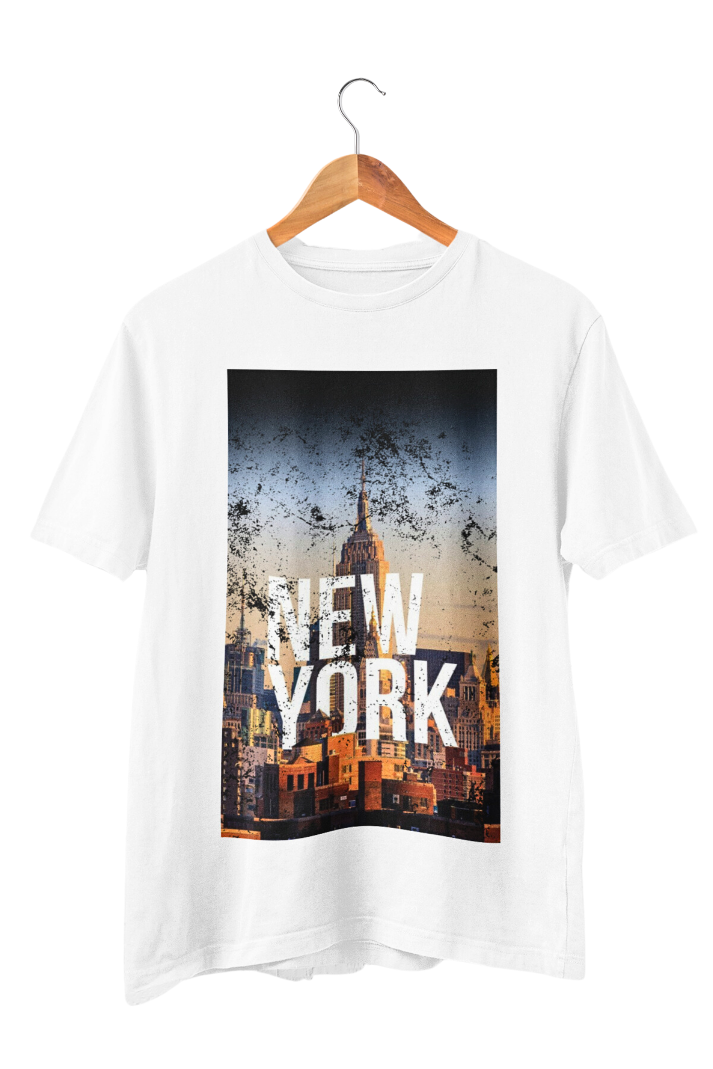 Close-up of New York Wand erlust print on ring-spun cotton tee – Veesheh