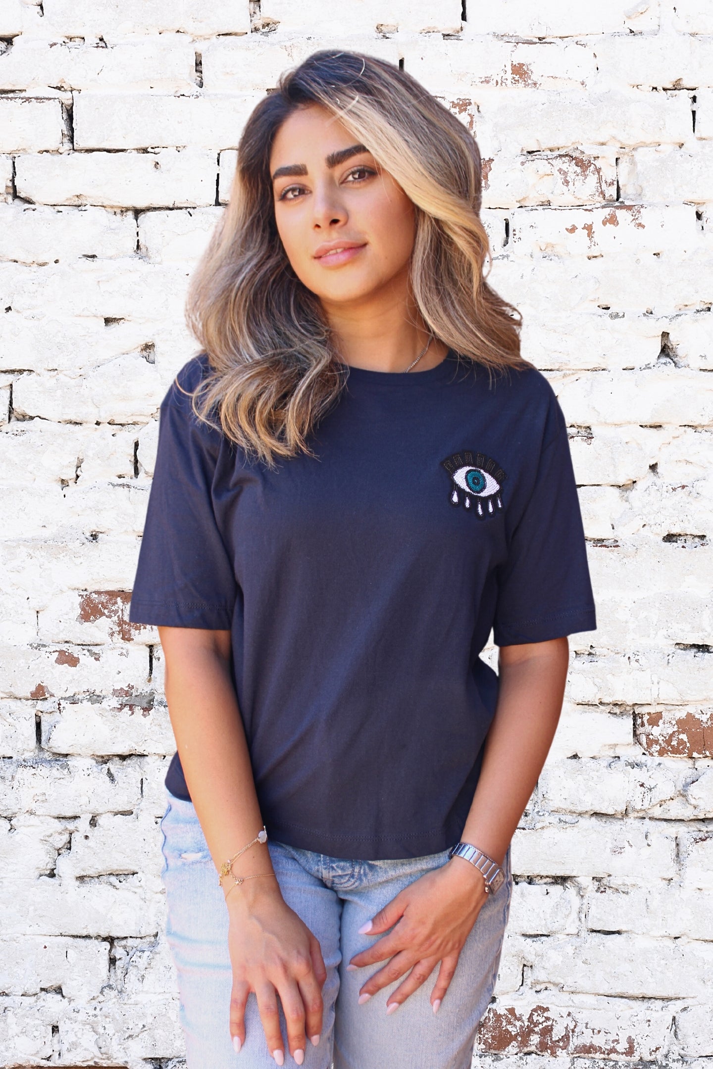 Eye of Glamour Navy T-shirt - Veesheh