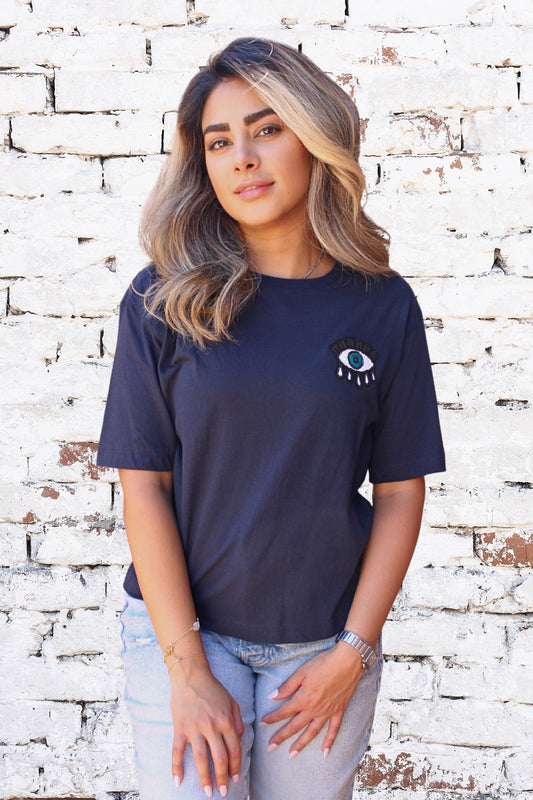 Eye of Glamour Navy T-shirt - Veesheh