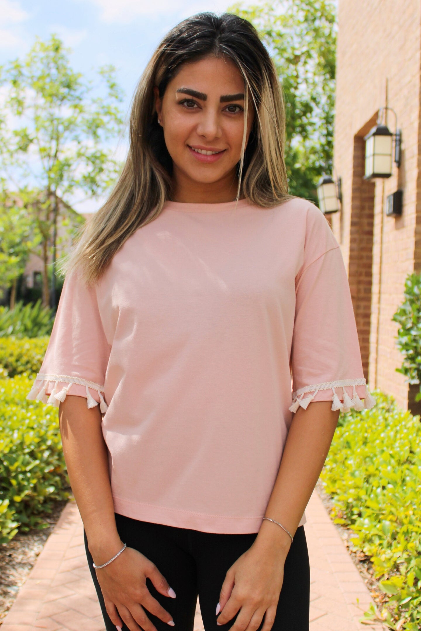 Tassel Sleeve T-shirt