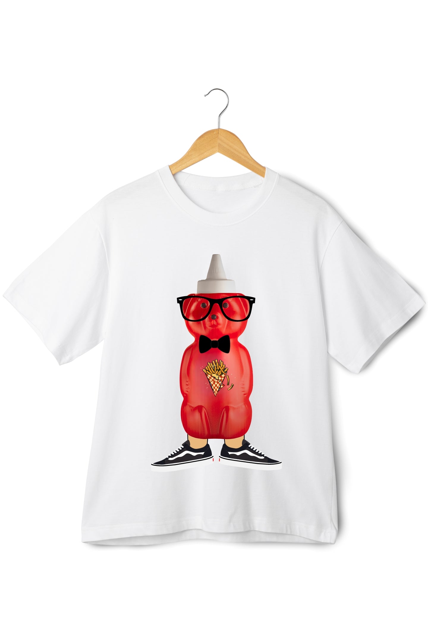 Close-up of Persian Ketchup Khersi graphic on ring-spun cotton tee – Veesheh