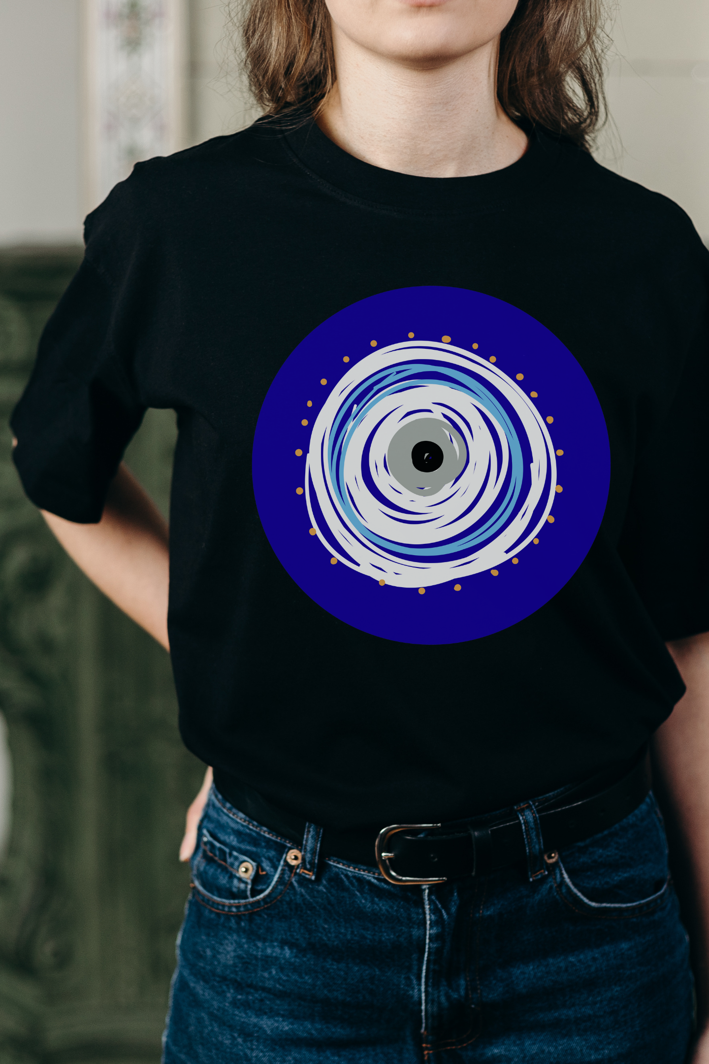 Nazar Evil Eye Painting T‑Shirt – Unisex Cultural Protection Tee