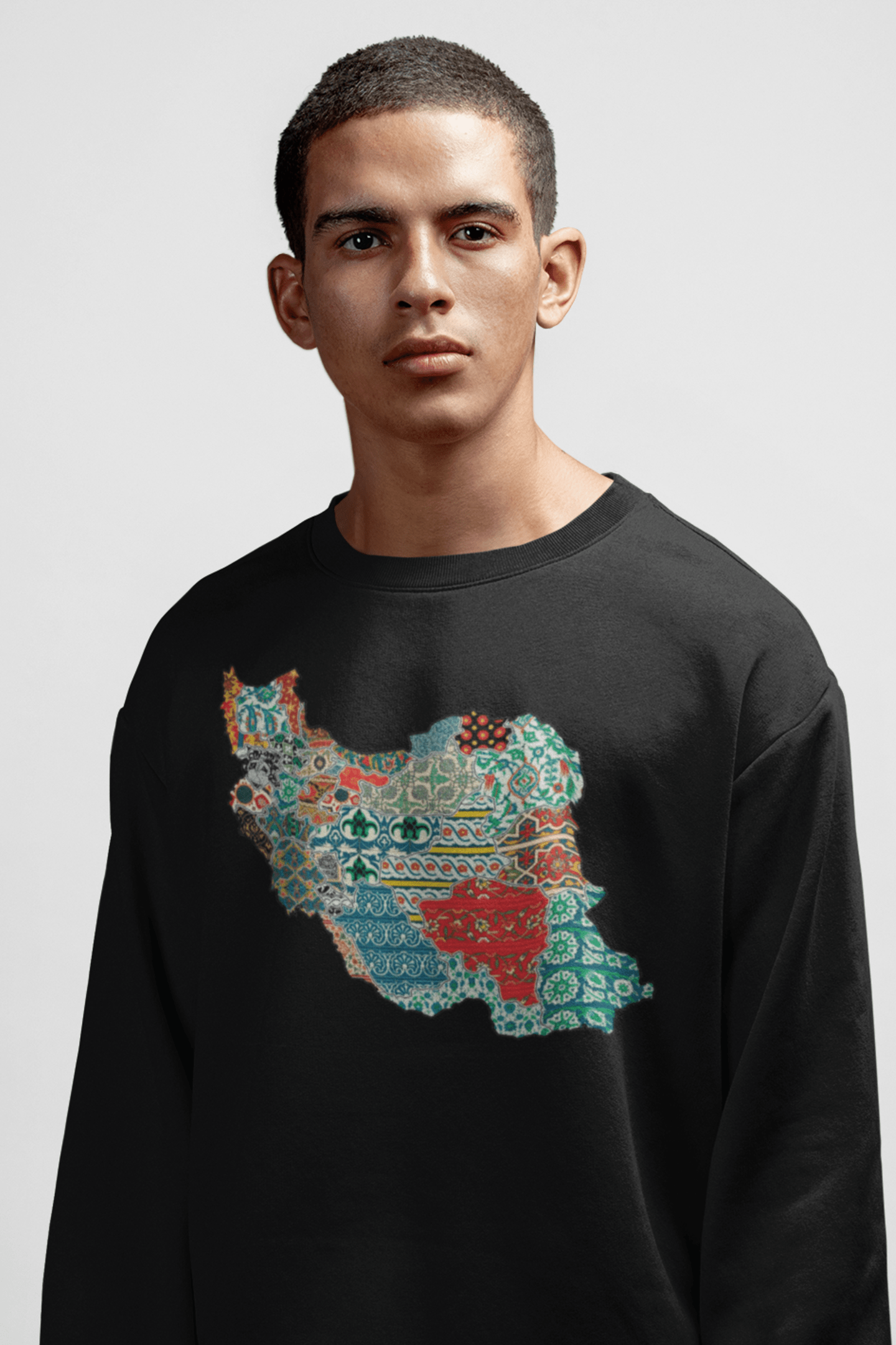 Iran Map with Artistic Patterns Unisex Sweatshirt - Veesheh