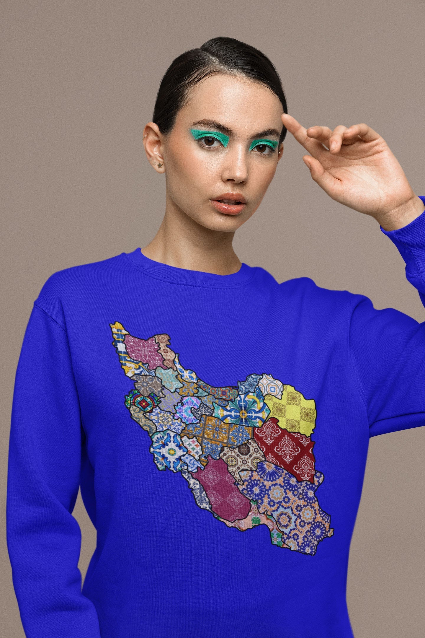 Iran Map with Middle Eastern Patterns Unisex Sweatshirt - Veesheh