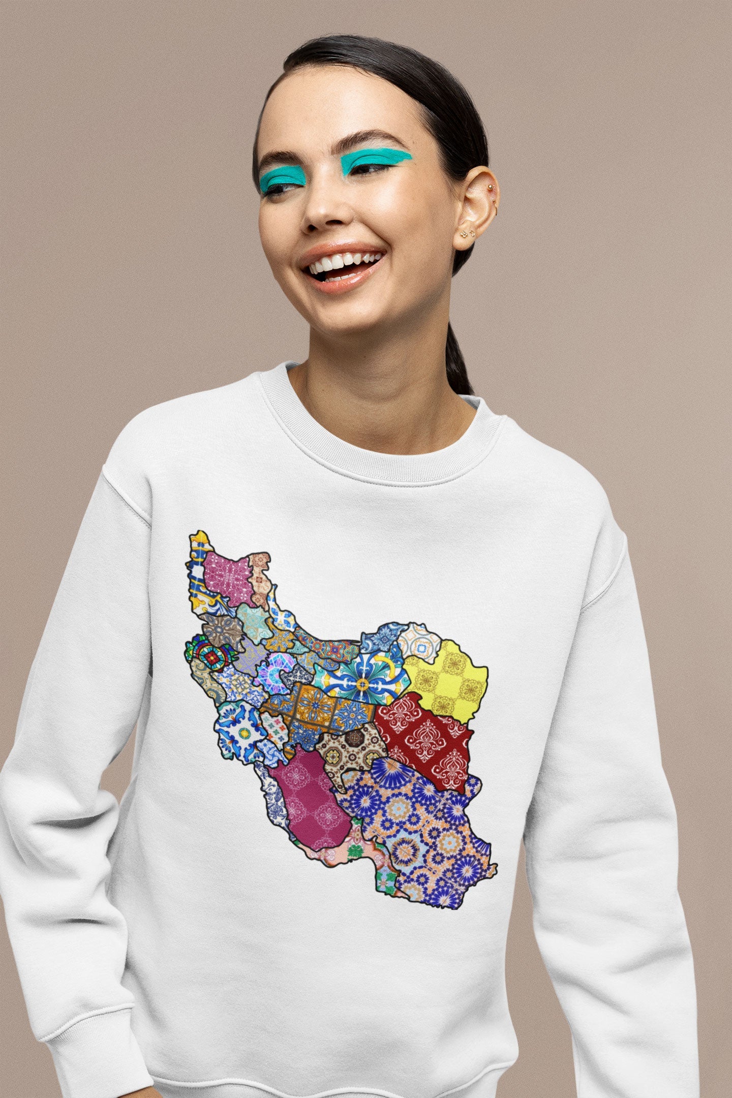 Iran Map with Middle Eastern Patterns Unisex Sweatshirt - Veesheh