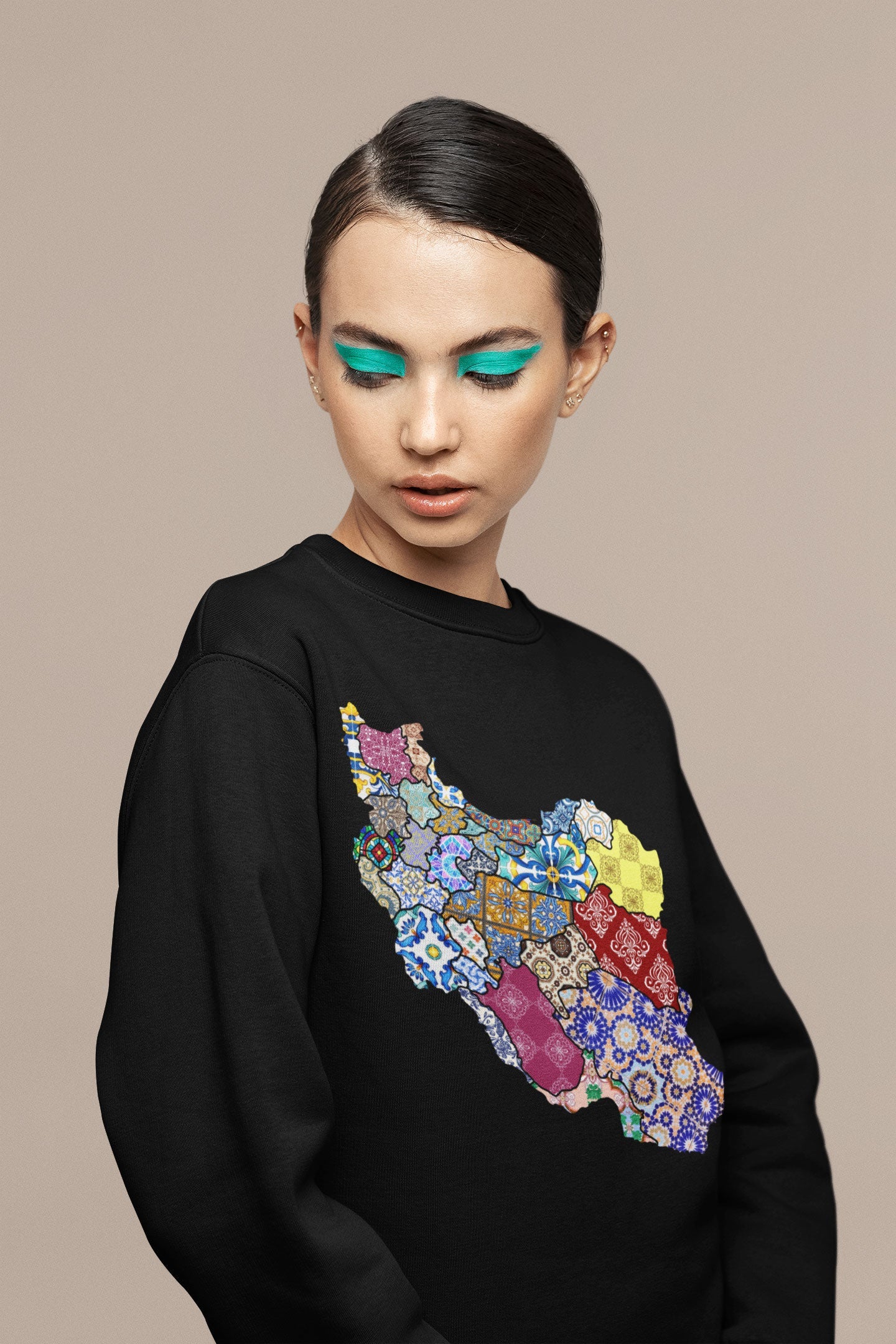 Iran Map with Middle Eastern Patterns Unisex Sweatshirt - Veesheh