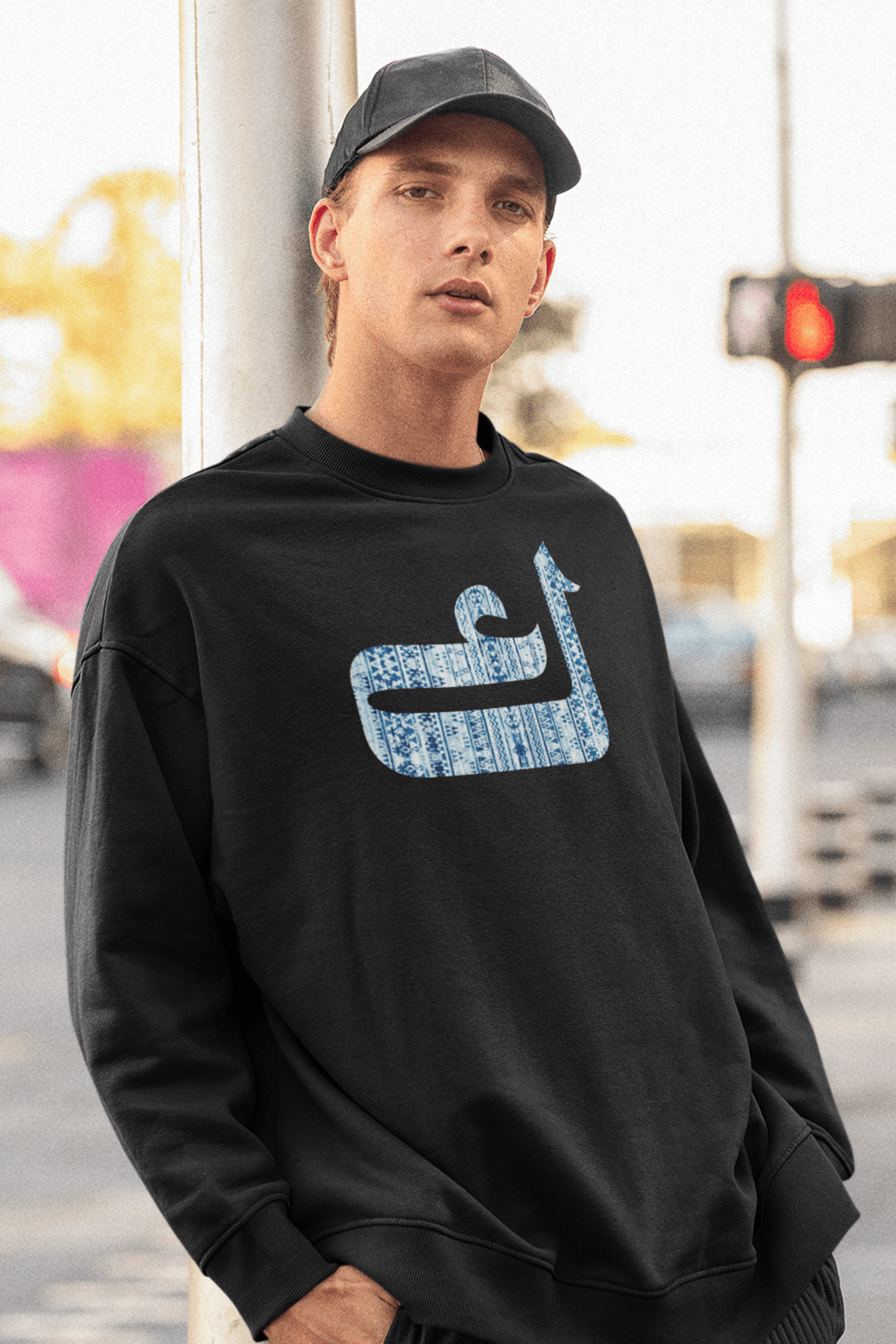 Model wearing Persian Alphabet Unisex Sweatshirt – Veesheh