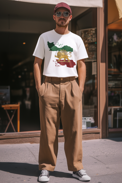 Shir o Khorshid Iran Map T-shirt