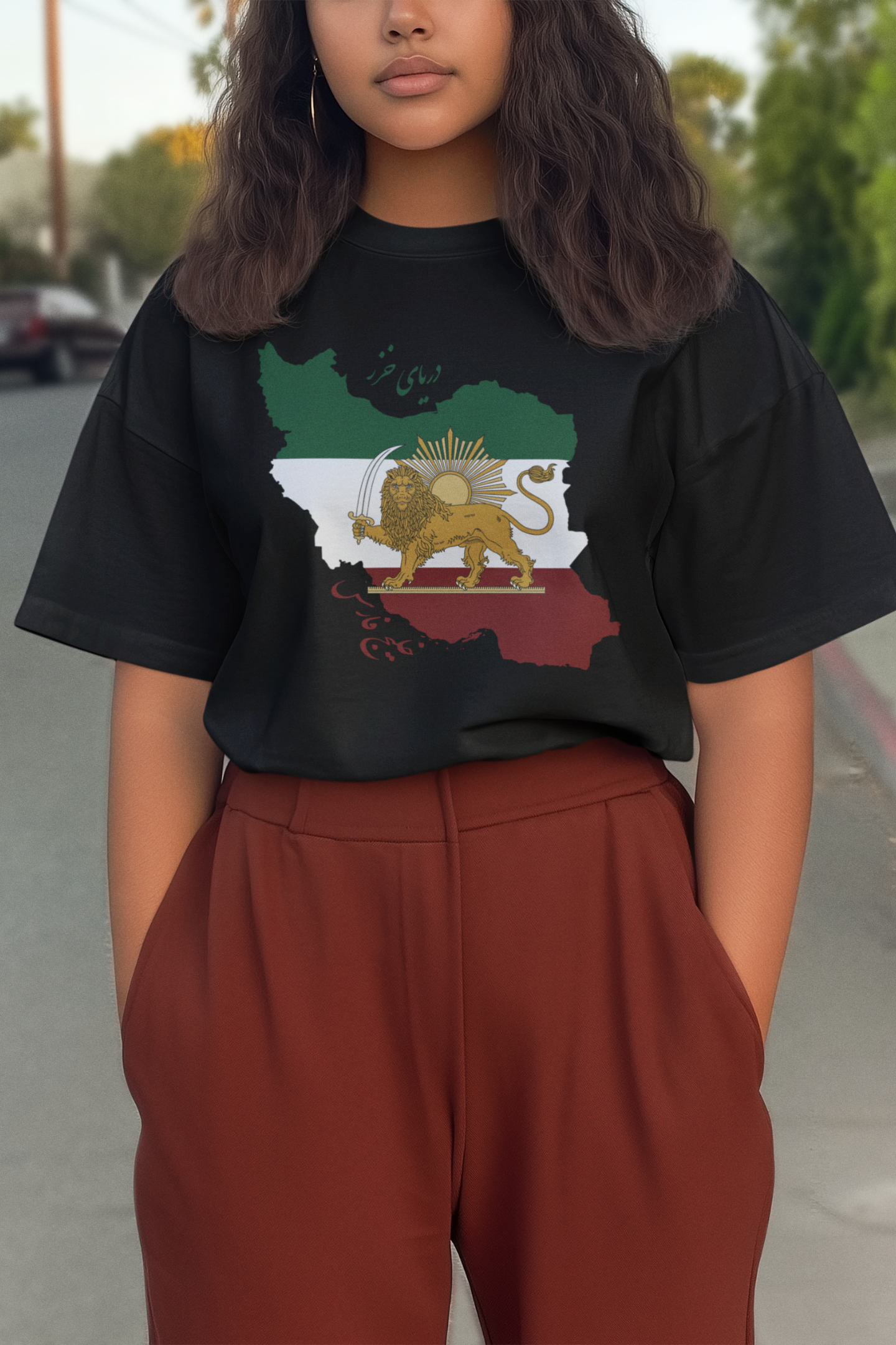 Shir o Khorshid Iran Map T-shirt