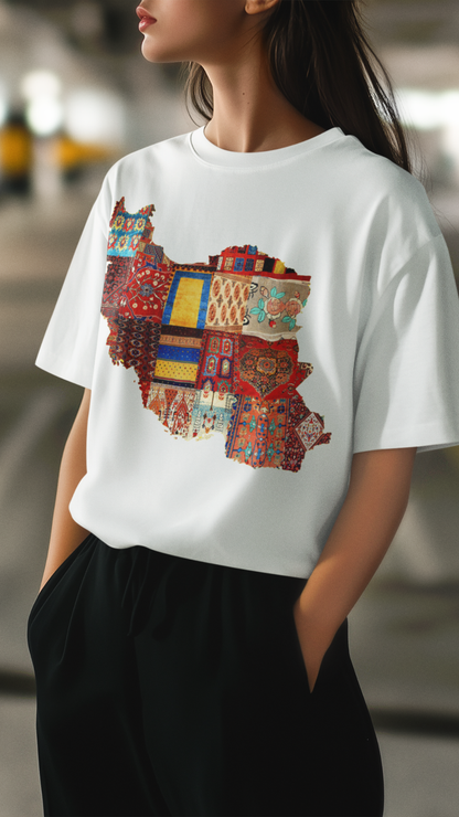 Iran Map with Rug Patterns T-shirt