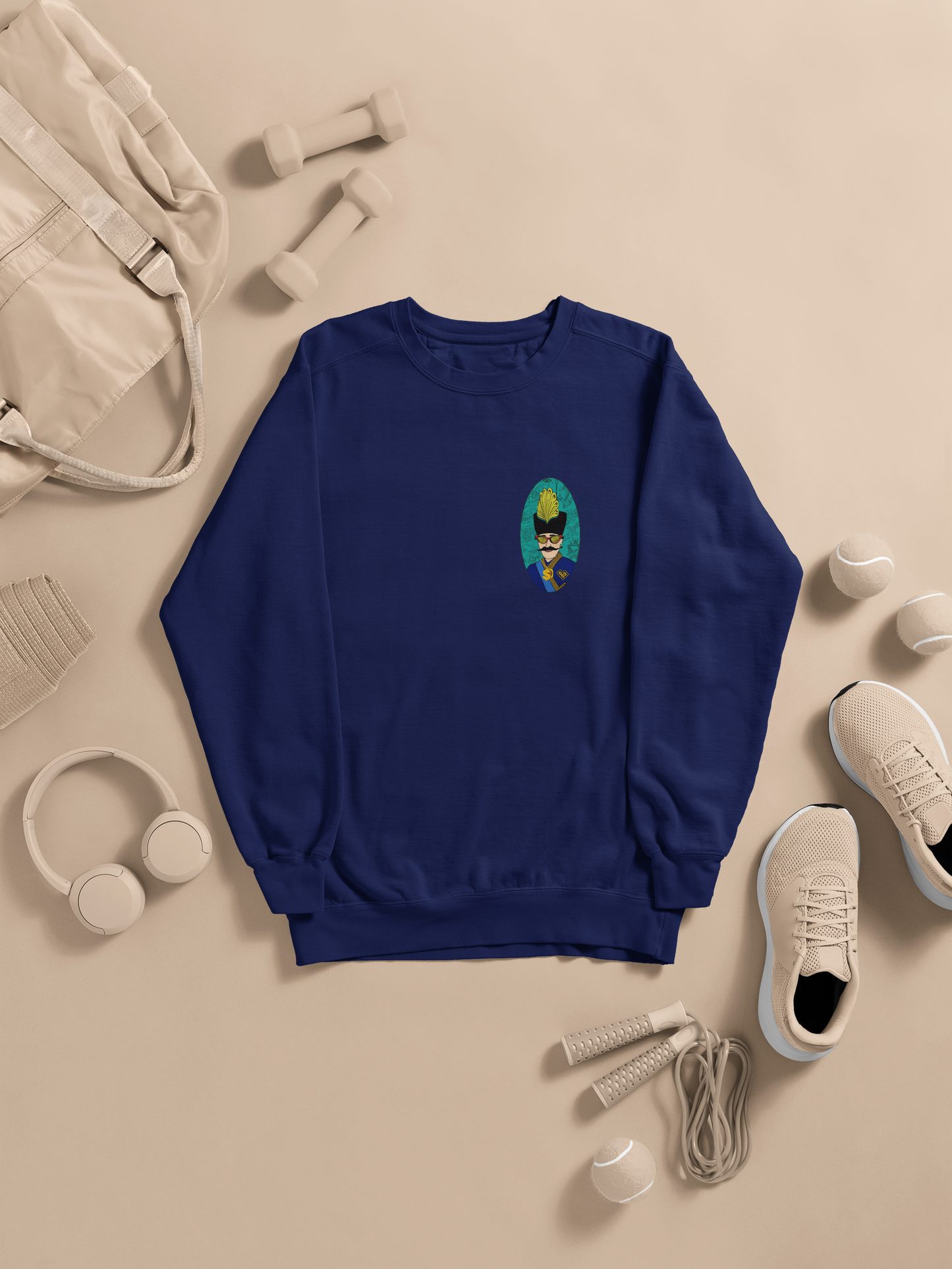 Royal Qajar Sweatshirt – Persian Heritage Graphic Crewneck