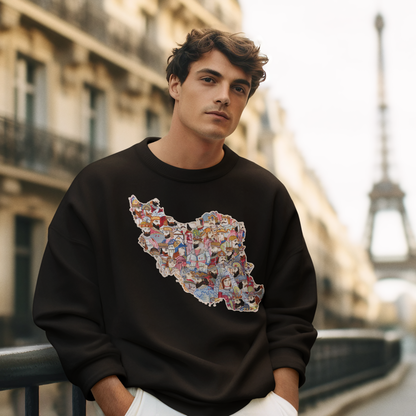 Persian Map Collage Sweatshirt – Unisex Heritage Crewneck