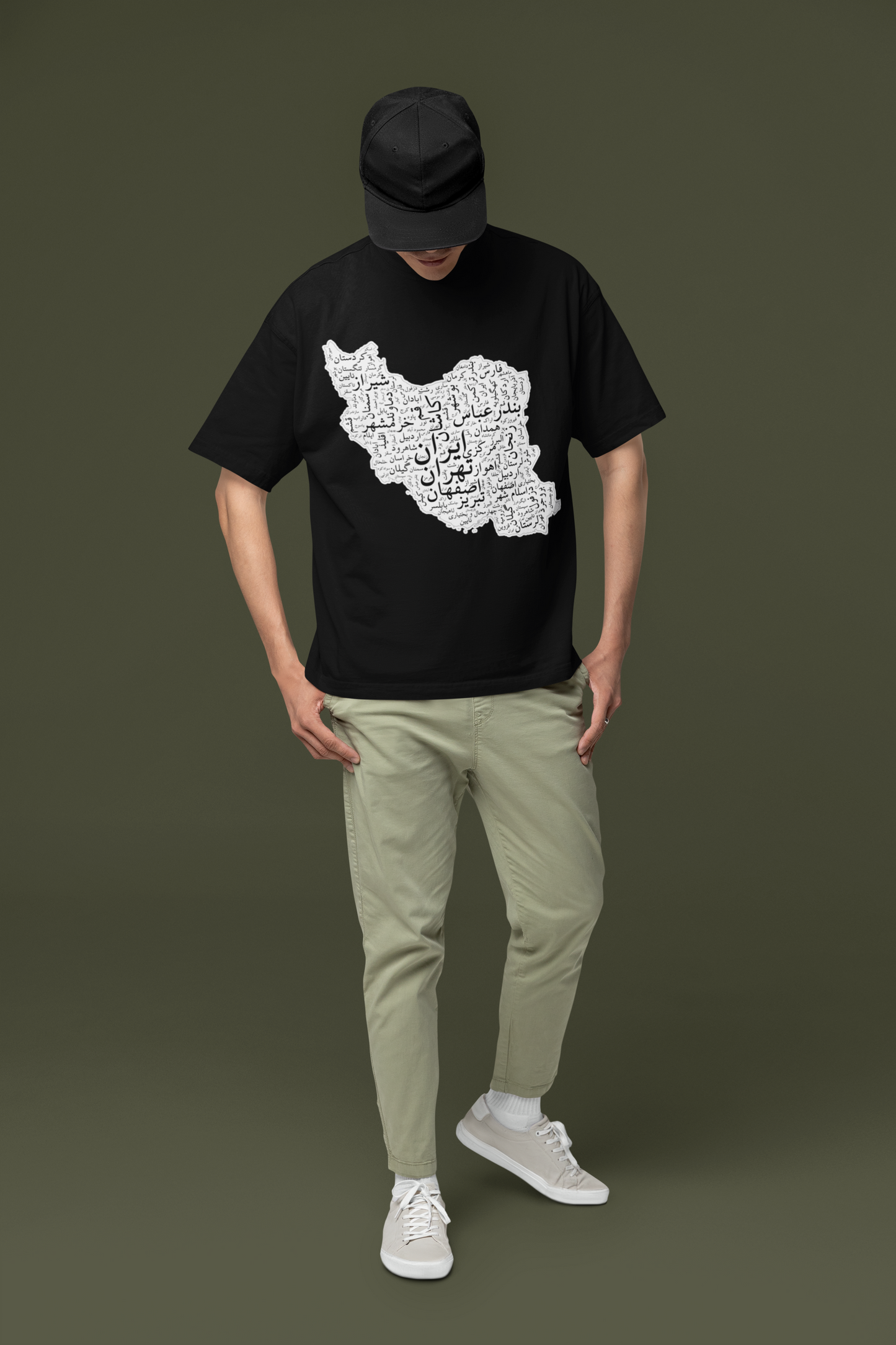 Retro Iran Cities Map T-Shirt – Unisex Vintage Persian Graphic Tee, Cultural Heritage Gift