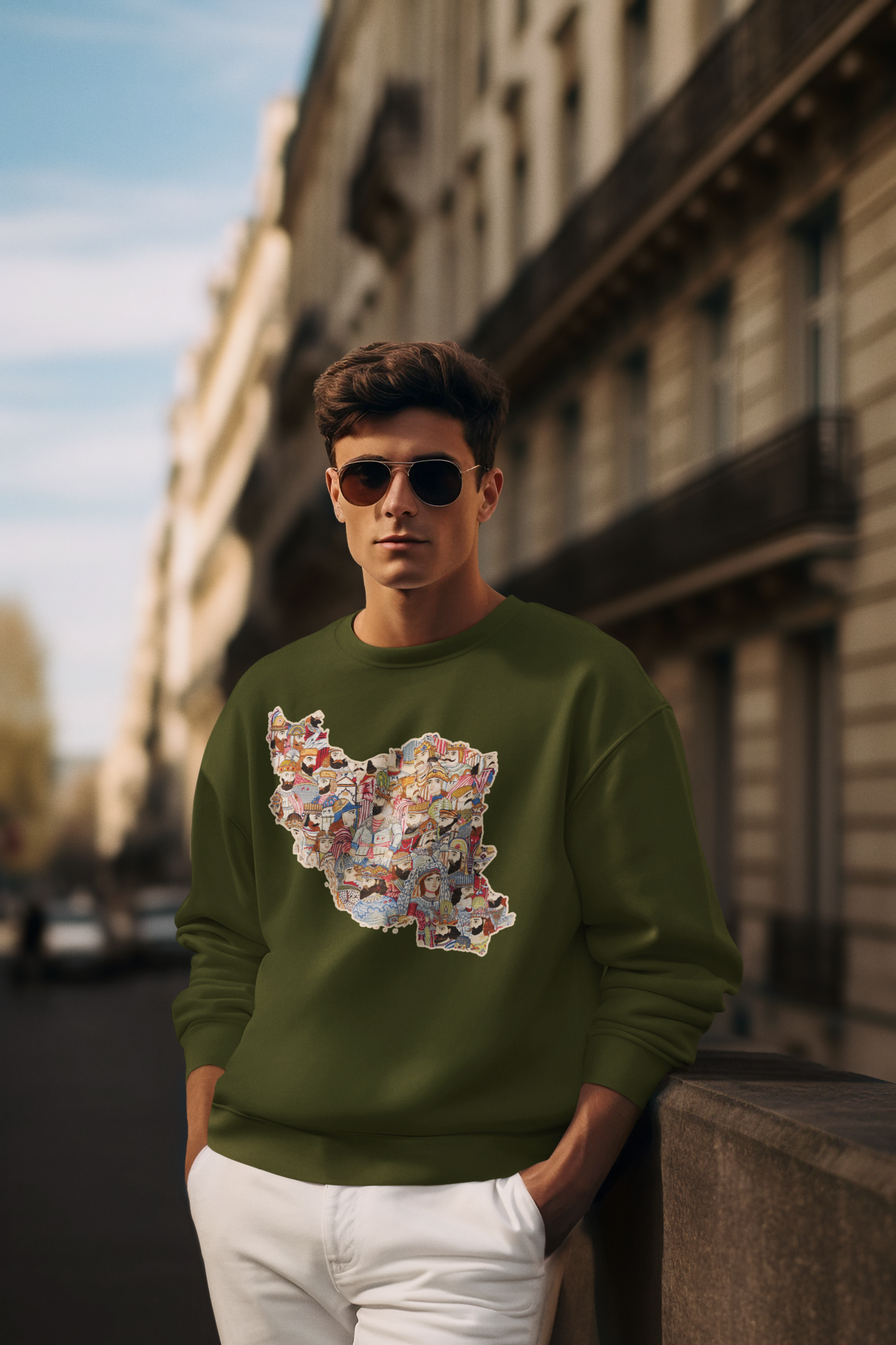 Persian Map Collage Sweatshirt – Unisex Heritage Crewneck